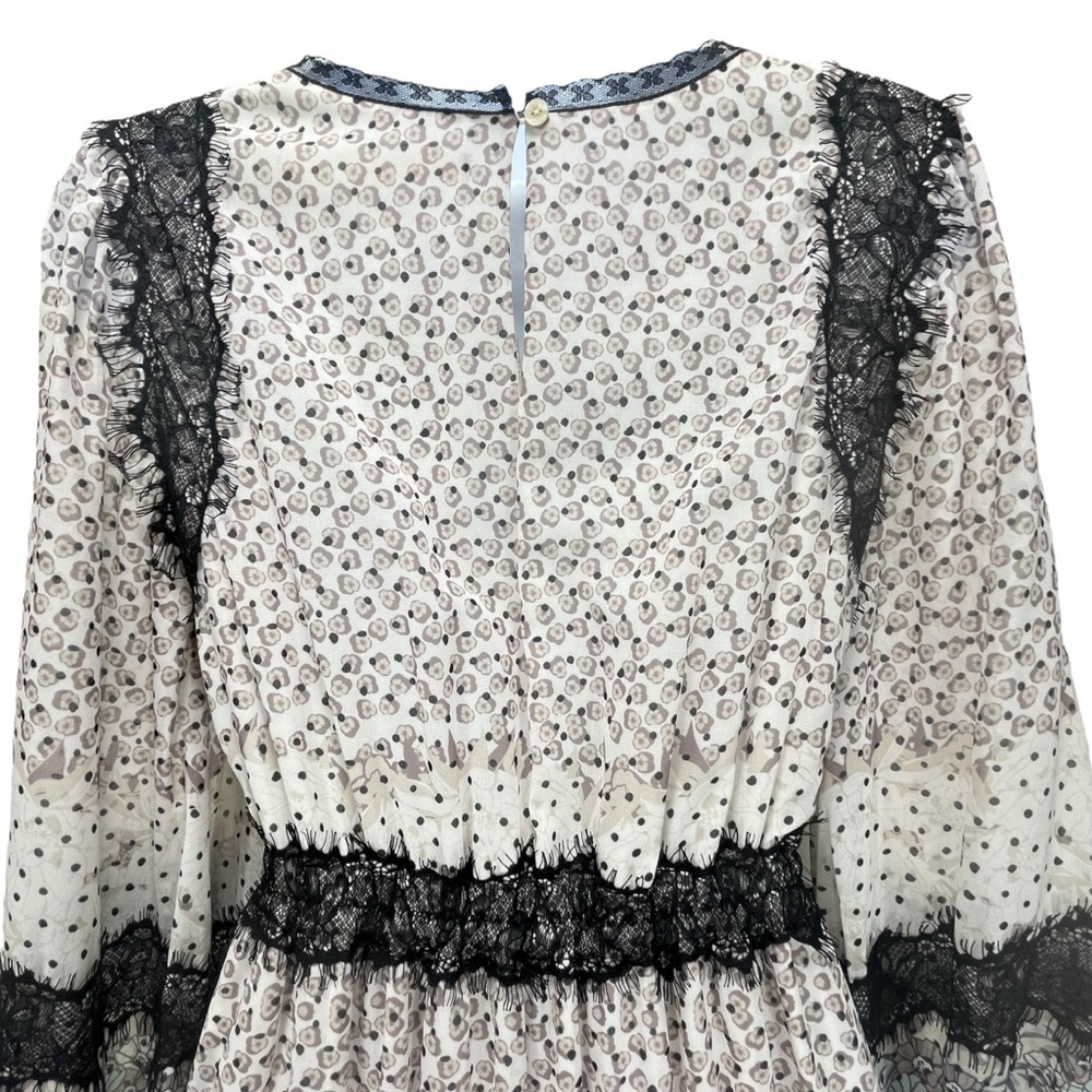 Chelsea &‎ Violet Small Boho Chiffon Lace Maxi Dress Long Sleeve Cottagecore - Picture 7 of 8